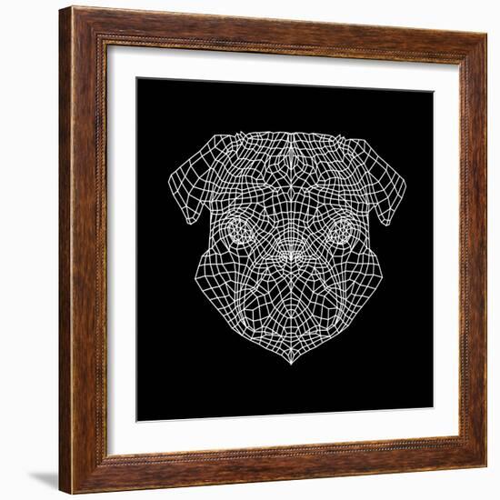 Pug Head Black Mesh-Lisa Kroll-Framed Art Print