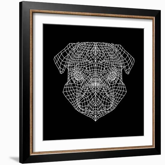 Pug Head Black Mesh-Lisa Kroll-Framed Art Print