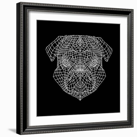 Pug Head Black Mesh-Lisa Kroll-Framed Art Print