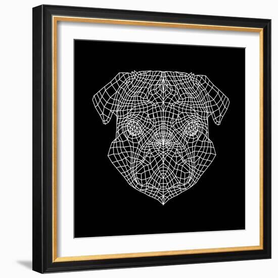 Pug Head Black Mesh-Lisa Kroll-Framed Art Print