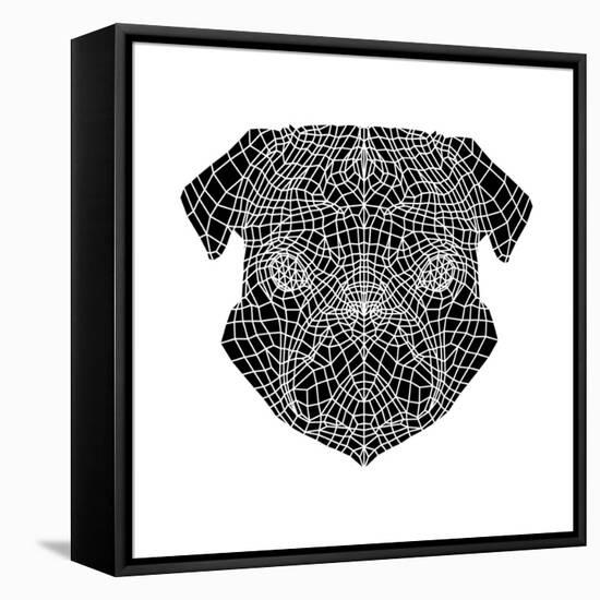 Pug Head Mesh-Lisa Kroll-Framed Stretched Canvas