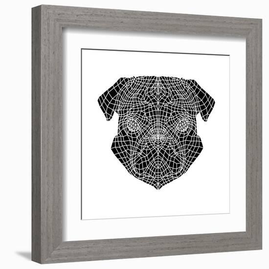 Pug Head Mesh-Lisa Kroll-Framed Art Print