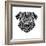 Pug Head Mesh-Lisa Kroll-Framed Art Print