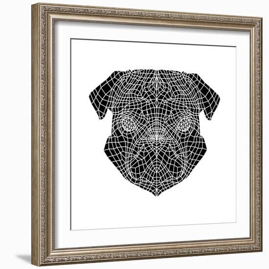 Pug Head Mesh-Lisa Kroll-Framed Art Print