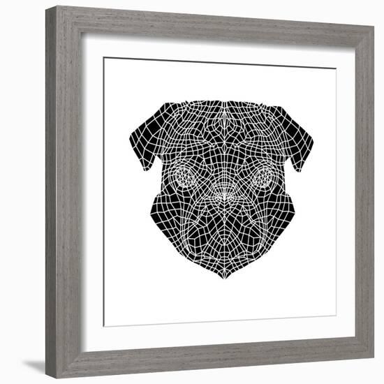 Pug Head Mesh-Lisa Kroll-Framed Art Print