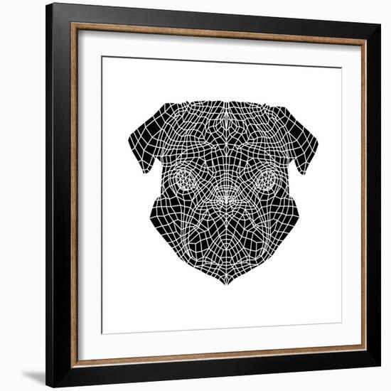 Pug Head Mesh-Lisa Kroll-Framed Art Print