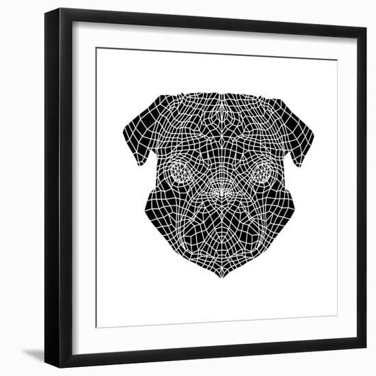 Pug Head Mesh-Lisa Kroll-Framed Art Print