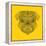 Pug Head Yellow Mesh-Lisa Kroll-Framed Stretched Canvas