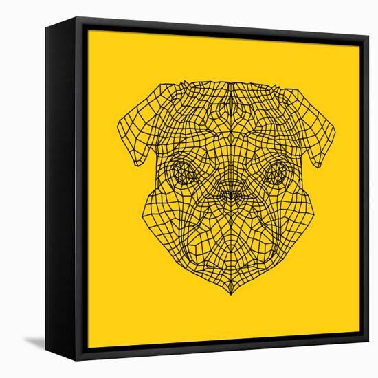 Pug Head Yellow Mesh-Lisa Kroll-Framed Stretched Canvas