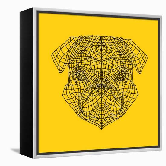 Pug Head Yellow Mesh-Lisa Kroll-Framed Stretched Canvas