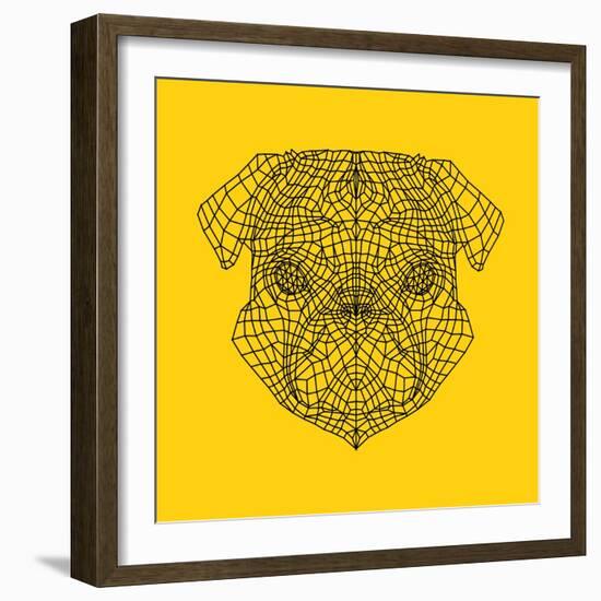 Pug Head Yellow Mesh-Lisa Kroll-Framed Premium Giclee Print
