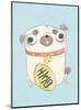 Pug holding sign - Hannah Stephey Cartoon Dog Print-Hannah Stephey-Mounted Art Print