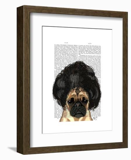 Pug in a Bad Wig-Fab Funky-Framed Art Print