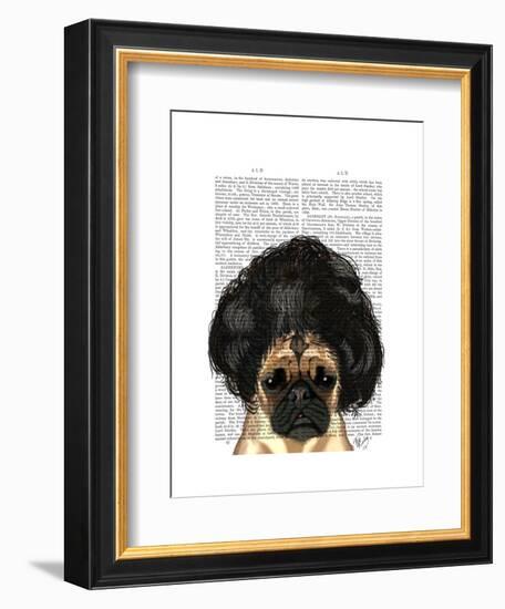 Pug in a Bad Wig-Fab Funky-Framed Art Print