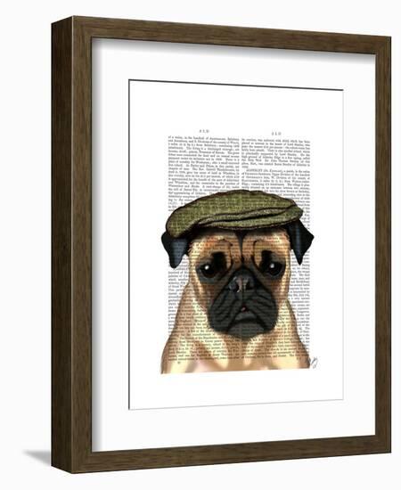 Pug in Flat Cap-Fab Funky-Framed Art Print