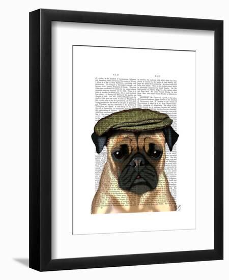 Pug in Flat Cap-Fab Funky-Framed Art Print