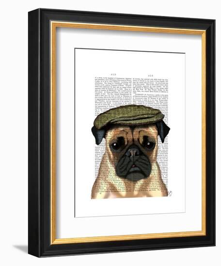 Pug in Flat Cap-Fab Funky-Framed Art Print