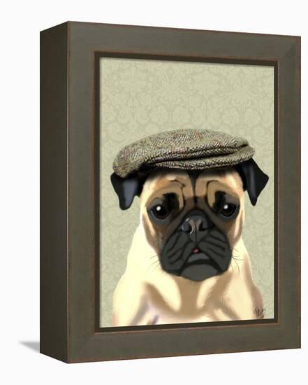 Pug in Flat Cap-Fab Funky-Framed Stretched Canvas