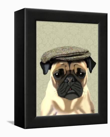 Pug in Flat Cap-Fab Funky-Framed Stretched Canvas