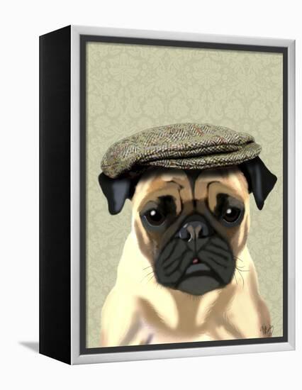 Pug in Flat Cap-Fab Funky-Framed Stretched Canvas
