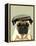 Pug in Flat Cap-Fab Funky-Framed Stretched Canvas