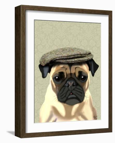 Pug in Flat Cap-Fab Funky-Framed Art Print