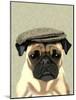 Pug in Flat Cap-Fab Funky-Mounted Art Print