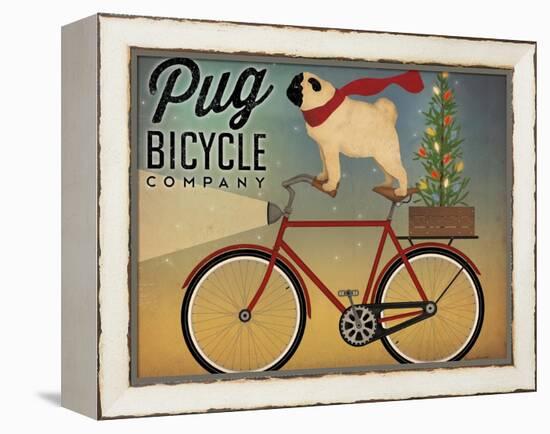 Pug on a Bike Christmas Crop-Ryan Fowler-Framed Stretched Canvas