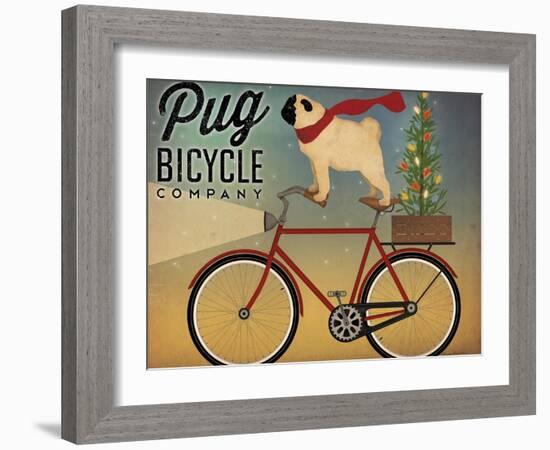 Pug on a Bike Christmas Crop-Ryan Fowler-Framed Art Print