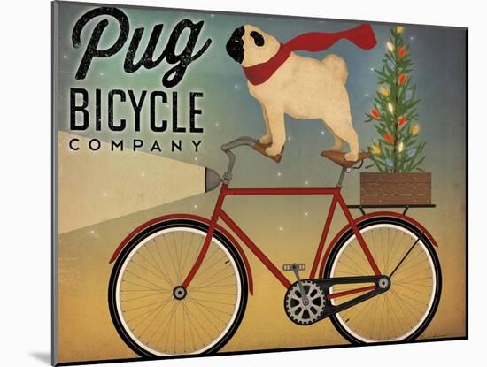 Pug on a Bike Christmas Crop-Ryan Fowler-Mounted Art Print