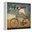 Pug on a Bike Indigo-Ryan Fowler-Framed Stretched Canvas