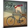 Pug on a Bike Indigo-Ryan Fowler-Mounted Art Print