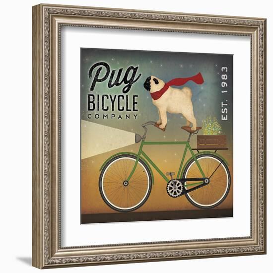 Pug on a Bike-Ryan Fowler-Framed Art Print