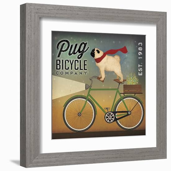 Pug on a Bike-Ryan Fowler-Framed Art Print