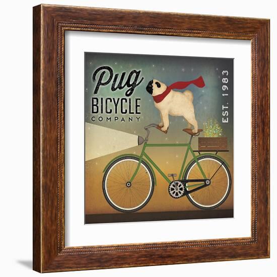 Pug on a Bike-Ryan Fowler-Framed Art Print