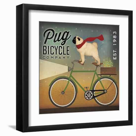 Pug on a Bike-Ryan Fowler-Framed Art Print
