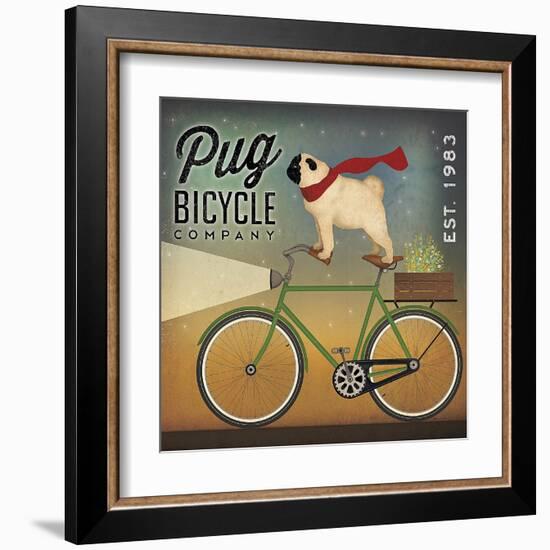 Pug on a Bike-Ryan Fowler-Framed Art Print