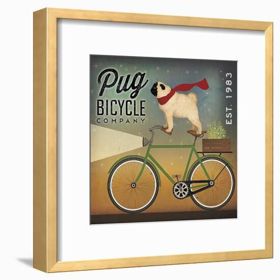 Pug on a Bike-Ryan Fowler-Framed Art Print