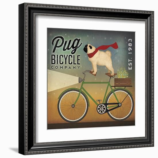 Pug on a Bike-Ryan Fowler-Framed Art Print