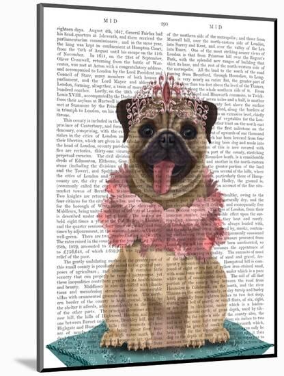 Pug Princess On Cushion-Fab Funky-Mounted Art Print