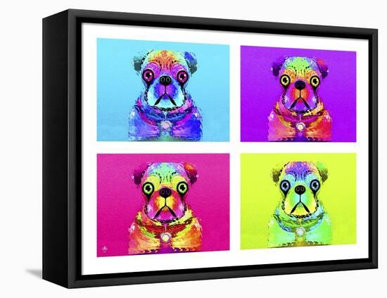 Pug Psychodelic Poster XXXII-Fernando Palma-Framed Premier Image Canvas