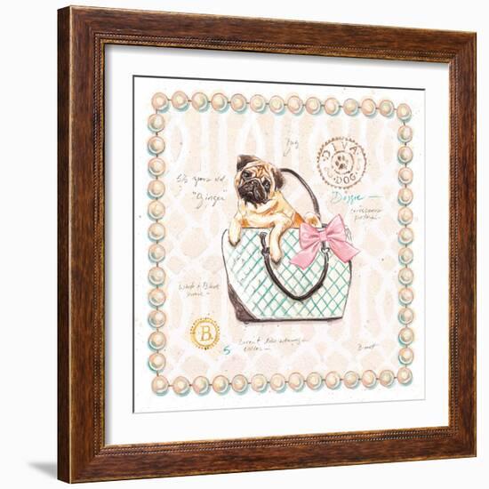 Pug Puppy Purse-Chad Barrett-Framed Premium Giclee Print