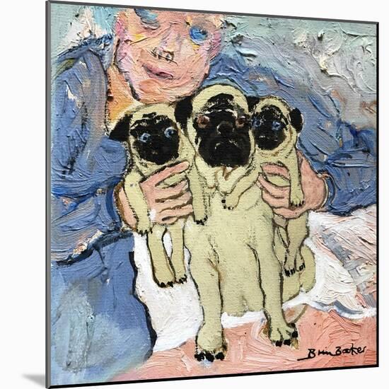 Pug Pups with their Mother-Brenda Brin Booker-Mounted Giclee Print