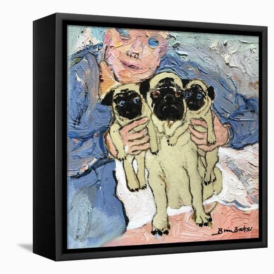 Pug Pups with their Mother-Brenda Brin Booker-Framed Premier Image Canvas