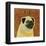 Pug (square)-John W^ Golden-Framed Art Print