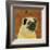 Pug (square)-John W^ Golden-Framed Art Print