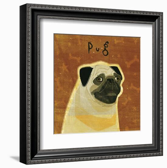 Pug (square)-John W^ Golden-Framed Art Print