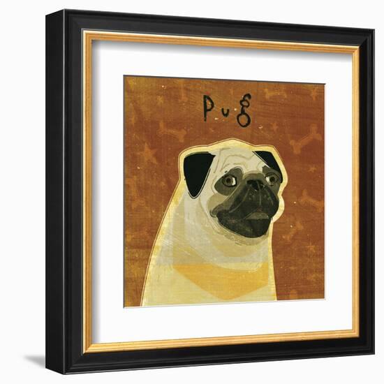 Pug (square)-John W^ Golden-Framed Art Print