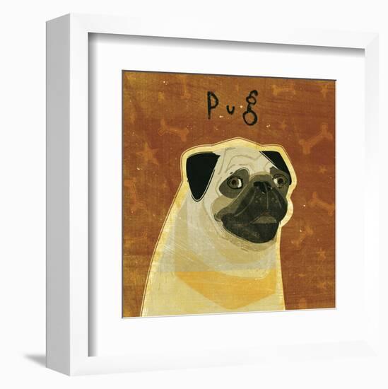 Pug (square)-John W^ Golden-Framed Art Print