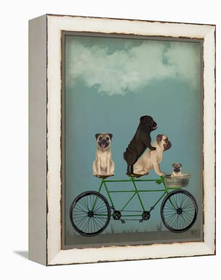 Pug Tandem-Fab Funky-Framed Stretched Canvas